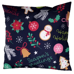 [V6167520000] Cuscino tessuto con decorazioni blu cm43x43h12