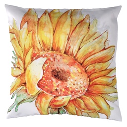 [V2510460000] Cuscino tessuto con girasole bianco cm 43x43