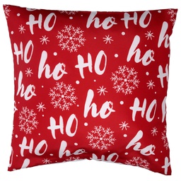 [V6167540000] Cuscino tessuto con scritte rosso cm43x43h12