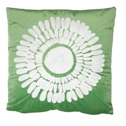 [V2509880000] Cuscino tessuto fiore bianco verde quadro cm 45x45h10