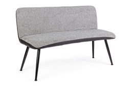 [B0733281] Divano 2 posti tessuto grigio Louis cm 142 x 47 x 88h