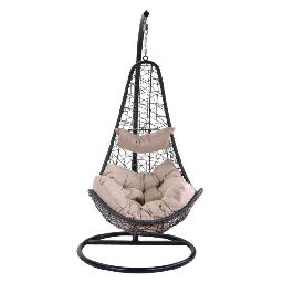 [20004810] Dondolo pensile Rialto antracite c-supporto e cuscino grigio cm82x65h124