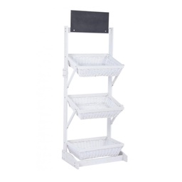 [B0721526] Espositore Darik 3 cesti SVAS Bianco 60x45x200h cm