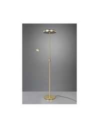 [TRIO426510208] Lampada Terra Touch Dimmer Led Con Spot Da Lettura Franklin Ottone Satinato Trio Lighting
