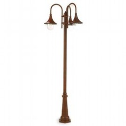 [SOV897/11] Lampada a Sospensione in Alluminio con Diffusori Trasparenti - 3 Lampade - Altezza Max 150mm ruggine