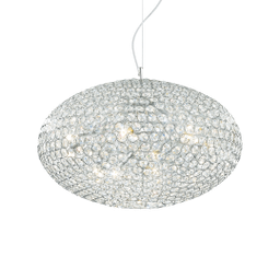 [8021696066394] Lampada a sospensione 12 luci cromo D 60 x H 37,5 cm