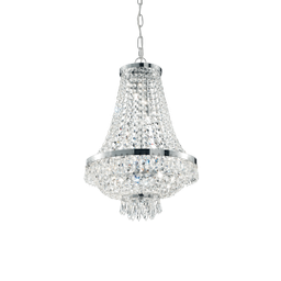 [8021696041827] Lampada a sospensione 9 luci cromo D 45 x H 71 cm