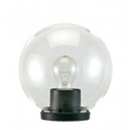 [SOV292/06] Lampada da esterno con testa-palo in termoplastico e sfera chiara in PMMA Ø 25cm nero