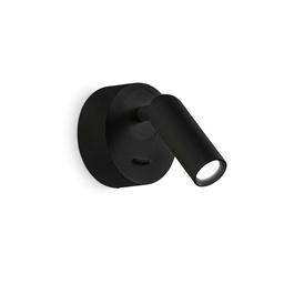[8021696260617] Lampada da parete BEAN ROUND AP nero - L 70 x H 85 x P 110 mm