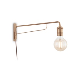 [8021696160214] Lampada da parete ottone L 40 x H 160 x P 625 mm