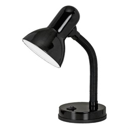 [054021] Lampada da tavolo per studio, lettura e ufficio orientabile con attacco E27 Basic, colore nero.