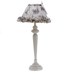 [V3712520000] Lampada metallo crema cm 30h68 vintage con fiocco grigio