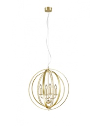 [TRIO102000403] Lampadario Candela Cerchi Concentrici Ottone 4 Luci Trio Lighting