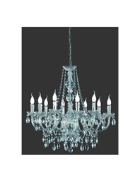 [TRIOR1170-00] Lampadario Classico 10 Luci Lüster Cromo Pendenti Decorativi Trio Lighting