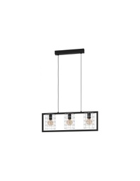 [TRIOR30644002] Lampadario Cucina Industriale 4 Luci Ladder Nero Trio Lighting