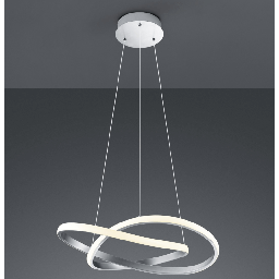 [20009113] Lampadario Design Moderno Course Nichel Led Dimmer 4000K Ø60 Cm Trio Lighting