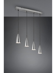 [TRIOR30694007] Lampadario Lineare Isola Farin 4 Luci Nichel Trio Lighting