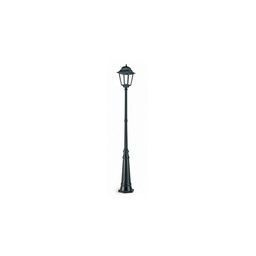 [SOV985/06] Lampione in pressofusione di alluminio nero diffusori in vetro trasparente h. 293 cm