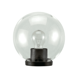 [2002592] Lanterna a testa di palo con globo da 60 watt, diametro di 30 cm, colore nero e sfera trasparente.