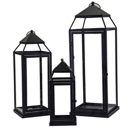 [V3726590000] Lanterna metallo 1-3 nero quadro cm26,5x26,5h75