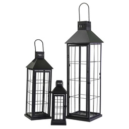[V3726600000] Lanterna metallo 1-3 nero quadro cm26x26h87,5