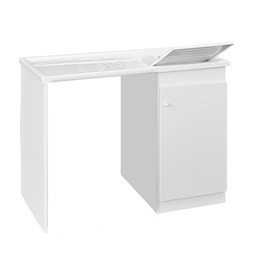 [DFLEX-140-205-DX] Lavatoio + Coprilavatrice Vasca Resina 60x107x90 cm