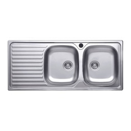 [FZ94174] Lavello 116x50 SA138 2 vasche e gocciolatoio sinistro