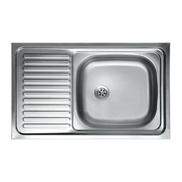 [FZ96561MAG] Lavello cucina vasca con gocciolatoio sx in acciaio da appoggio 50x80 cm(N216SX)