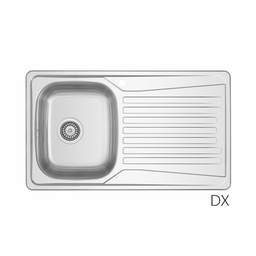 [DFLEX-140-1786-DX] Lavello incasso acciaio inox LS02 cm 86x50 con gocciolatoio dx