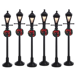 [1998881] Lemax Gas Lantern Street Lamp Set Of 6 - Lanterna A Gas Per Lampione Stradale Set Di 6 pz Gioco invernale decorazione per villaggio Natale