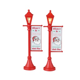 [2013263] Lemax North Pole Lamppost Set Of 2 - Set di 2 lampioni del Polo Nord per villaggio di Natale