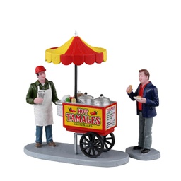 [2013255] Lemax Tamale Cart Set Of 2 - Set di 2 carrelli per tamales per villaggio di Natale
