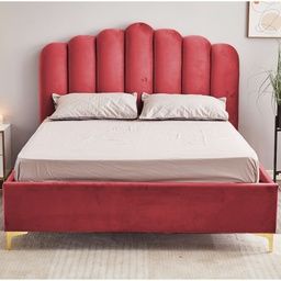 [FZ99742] Letto Matrimoniale Contenitore Artu Rosso Testiera Smerlata 160x190 cm
