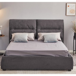 [FZ99729] Letto Matrimoniale Contenitore Safira Tessuto Grigio Scuro 173x214,5x112 cm