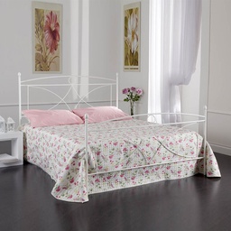 [ALICEPED1601D3] Letto in ferro matrimoniale con pediera Bianco ALICE 166x208x h128 cm