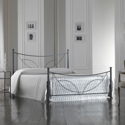 [TULIPEDI1601D1] Letto in ferro matrimoniale con pediera TULIPANO Nero 166x208x h117 cm