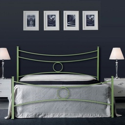 [CONCAPED1601D7] Letto in ferro matrimoniale con pediera Verde CONCA 166x208x h117 cm