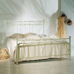 [TEVEPEDI1601D7] Letto in ferro matrimoniale con pediera Verde TEVERE 166x208x h117 cm