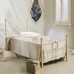 [CONCAPED0851D6] Letto in ferro singolo con pediera Avorio CONCA 92x208x h117 cm