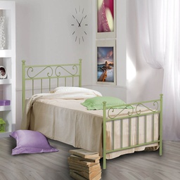 [TEVEPEDI0851D7] Letto in ferro singolo con pediera Verde TEVERE 92x208x h117 cm