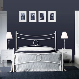 [CONCAPED1201D3] Letto in ferro una piazza e mezza con pediera Bianco CONCA 126x208x h117 cm
