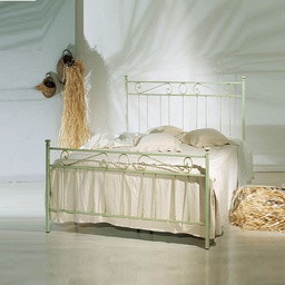 [TEVEPEDI1201D7] Letto in ferro una piazza e mezza con pediera Verde TEVERE 126x208x h117 cm