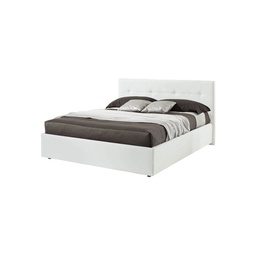 [FZ84354] Letto matrimoniale c- contenitore in ecopelle Bianco 182x205xh.120 cm