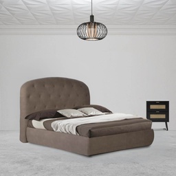 [FZ99907] Letto matrimoniale contenitore con testiera arrotondata Button1 visone