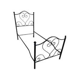 [EFFEZ94764] Letto una piazza e mezza Papavero ferro battuto nero oro EFFEZ