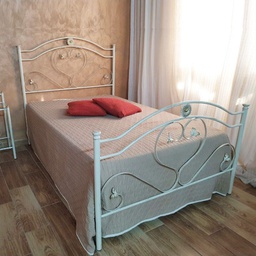[FZ94716] Letto una piazza e mezza ferro battuto pediera Avorio Oro GINESTRA 130x202x h131,5 cm