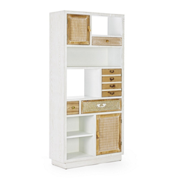[B0746545] Libreria Eloise 3 ante 3 cassetti in legno 180h cm