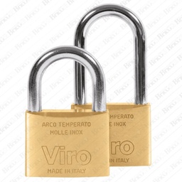 [2010903] Lucchetto di sicurezza rettangolare con arco corto/lungo Viro (40 mm)
