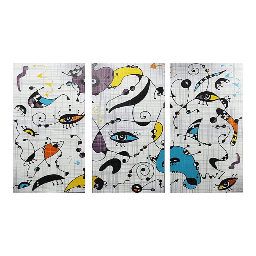 [1934833] Lupia - Collezione 3 Pezzi Quadri Su Tela Miro' Style