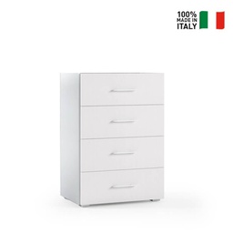 [TEREL240BC] Mobile 4 Cassetti Guide In Metallo E Piano Con Vassoio Contenitore bianco piano cemento